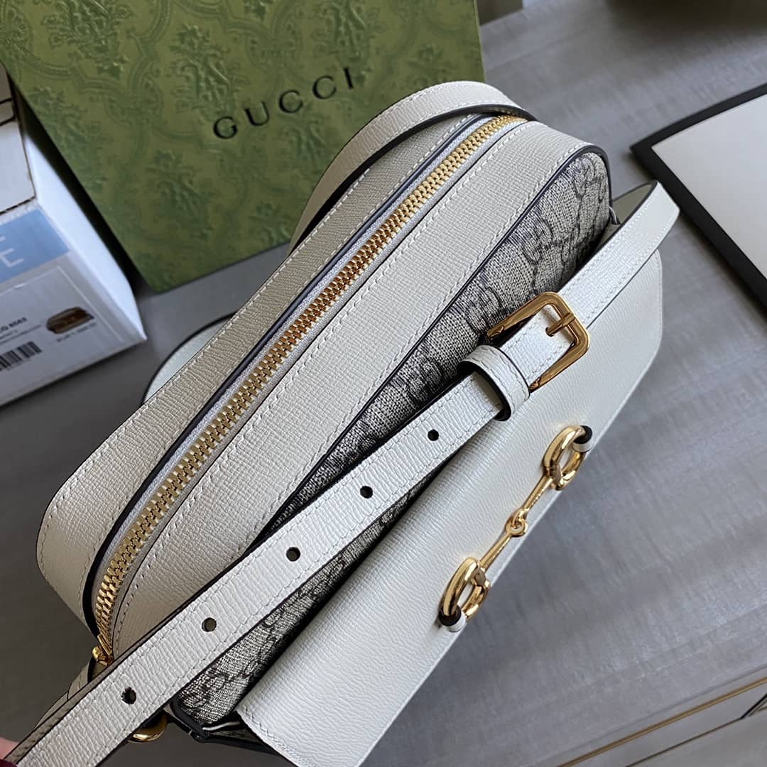 Gvc*1 Horsebit 1955 GG Crossbody Bag Replica Gray White 645454
