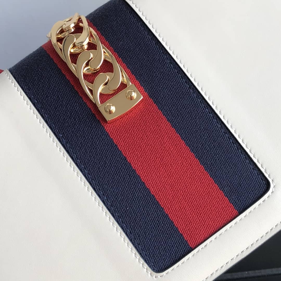 Gvc*1 Sylvie Small Leather Shoulder Bag Replica White 421882