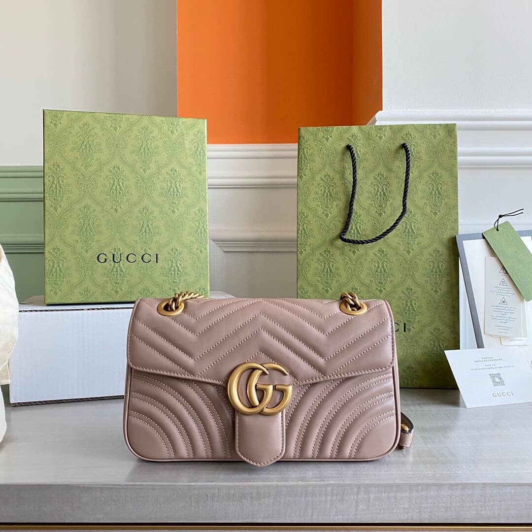 Gvc*1 GG Marmont Matelasse Shoulder Bag Replica Pink 443497