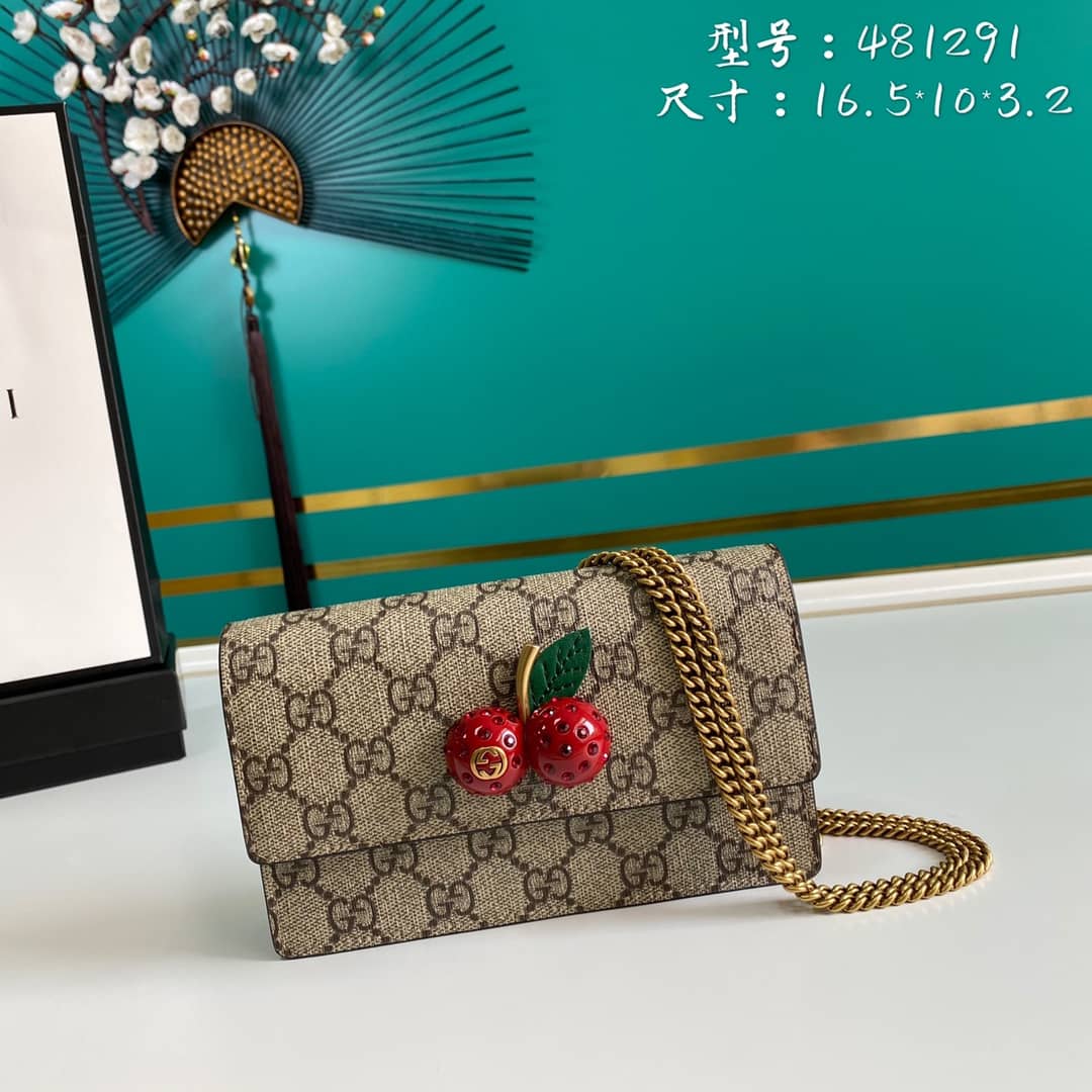 Gvc*1 Svp*me GG Mini Bag With Cherries Replica 481291