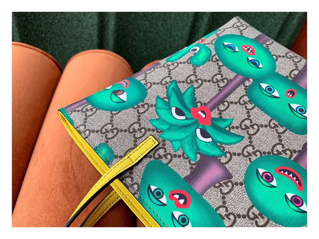 Gvc*1 Children GG Tote With Pineapple Bag Replica Green 580840