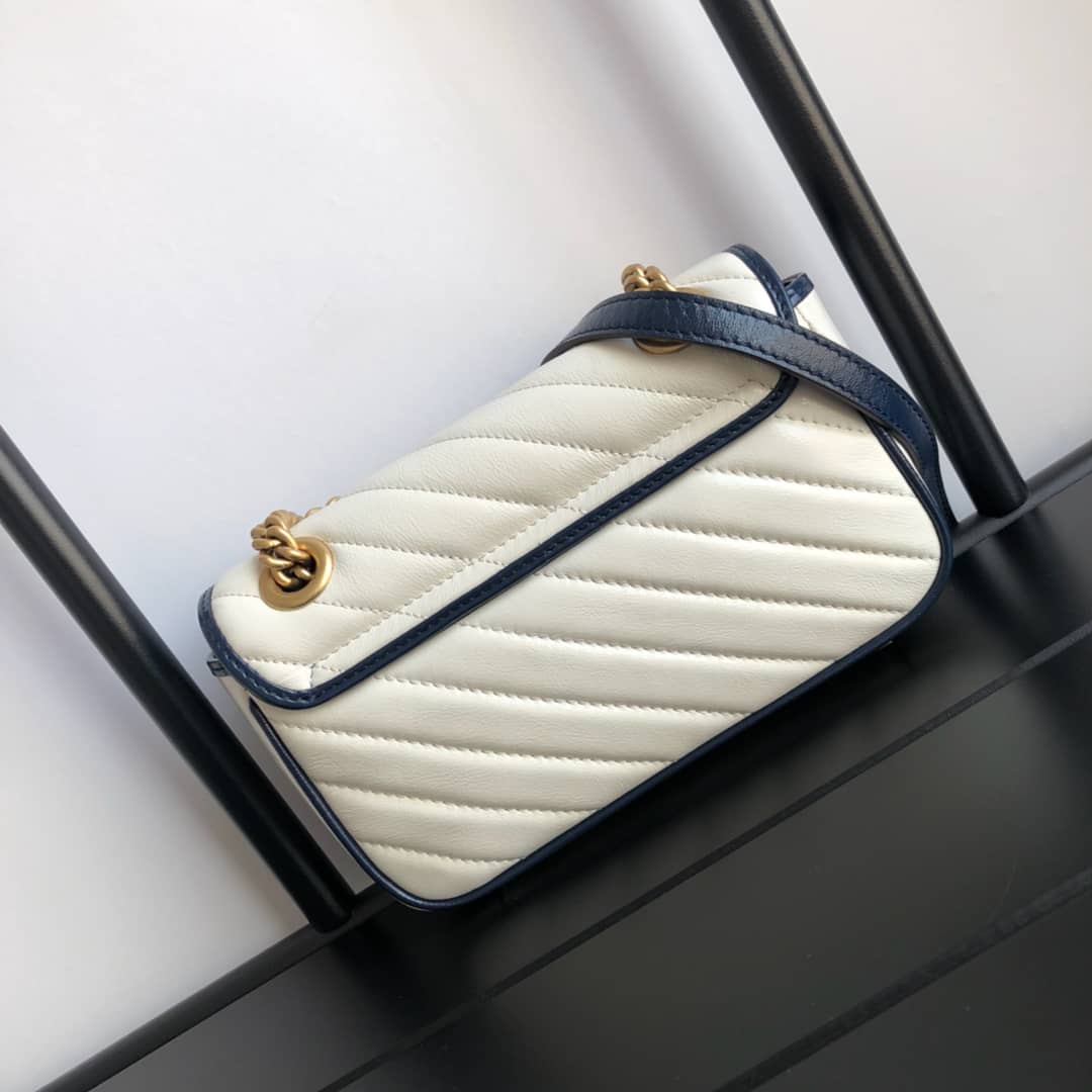 Gvc*1 GG Marmont Mini Matelasse Shoulder Bag Replica White 446744
