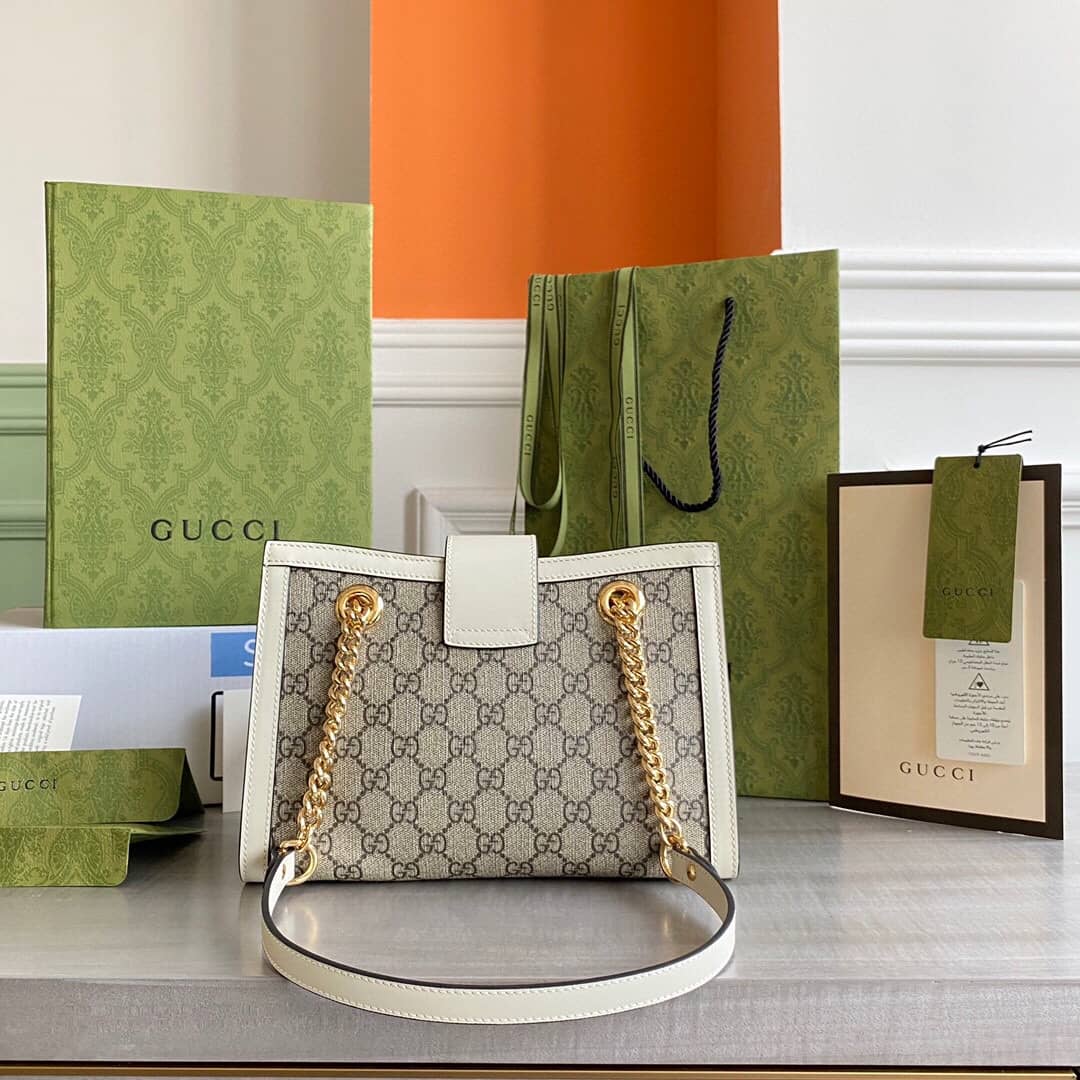 Gvc*1 Padlock Small GG Svp*me Canvas Shoulder Bag Replica White 498156