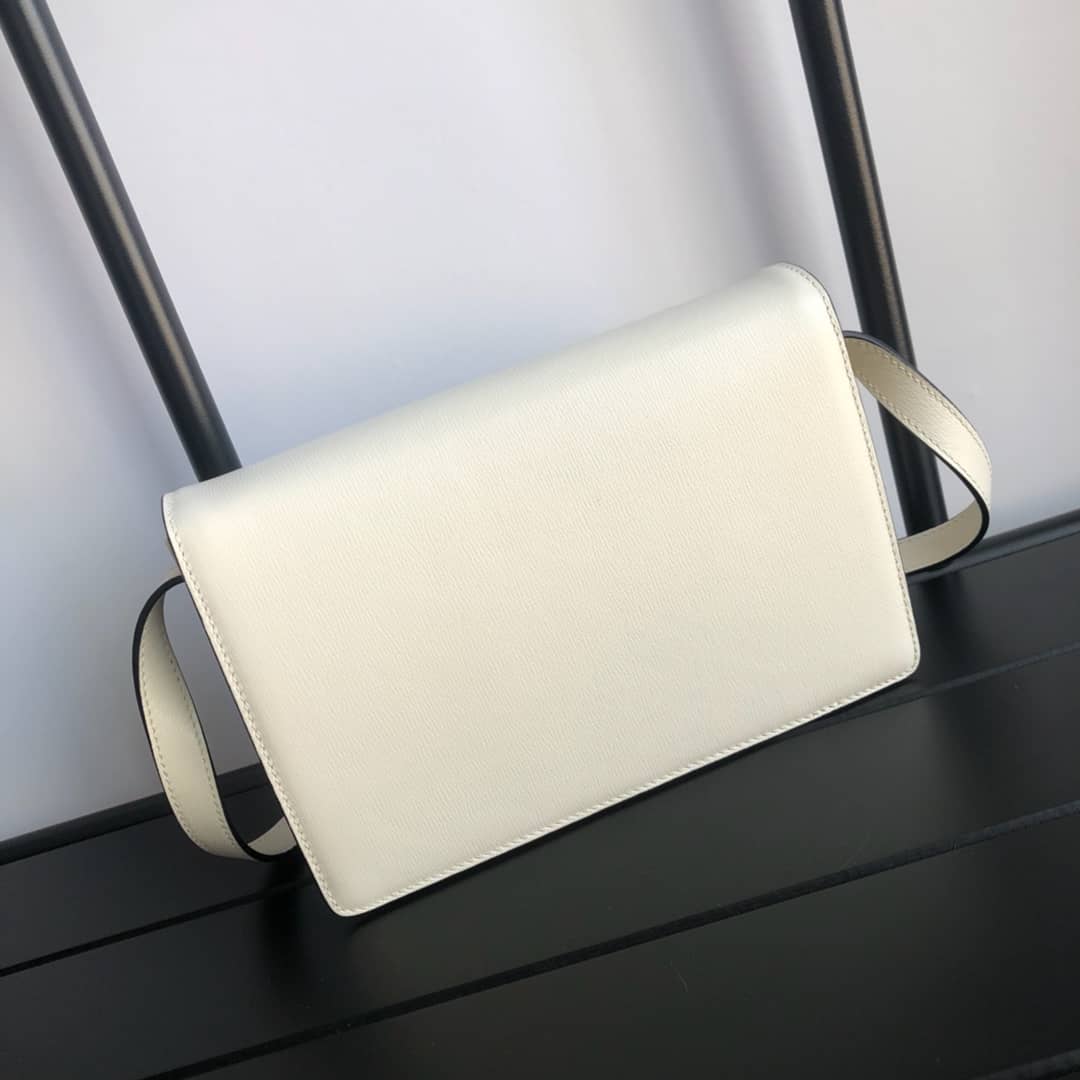 Gvc*1 GG Ring Torchon Leather Shoulder Bag Replica White 589474