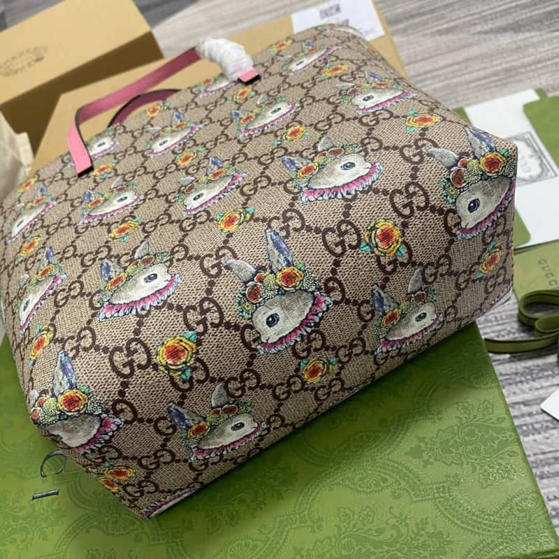 Gvc*1 Children GG Svp*me Canvas Replica Tote Brown 410812