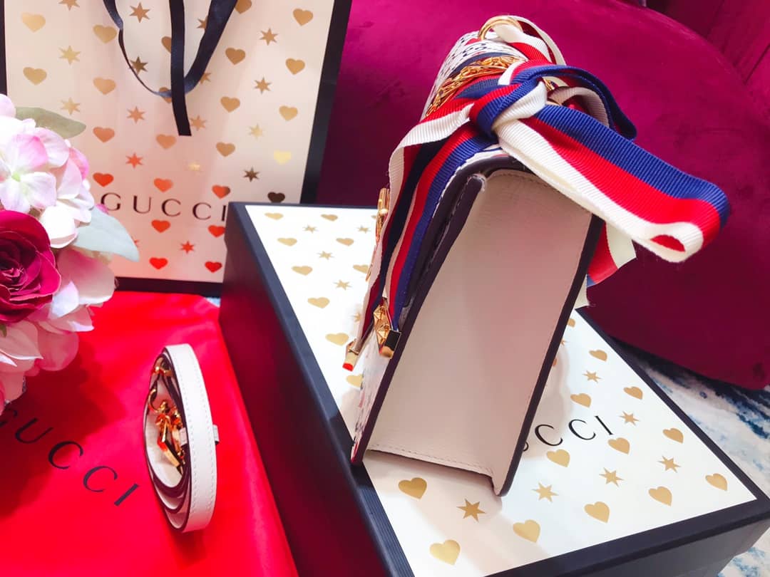 Gvc*1 Sylvie Small Leather Shoulder Bag Replica White Blue 421882