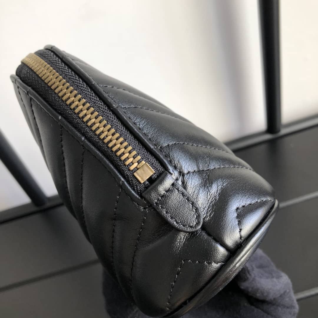 Gvc*1 GG Marmont Quilted Vanity Bag Replica Black 625690