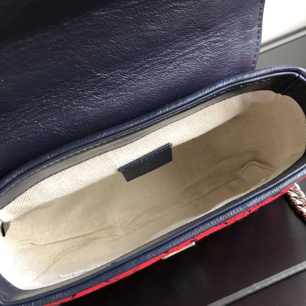 Gvc*1 GG Marmont Mini Top Handle Bag Replica Red 583571