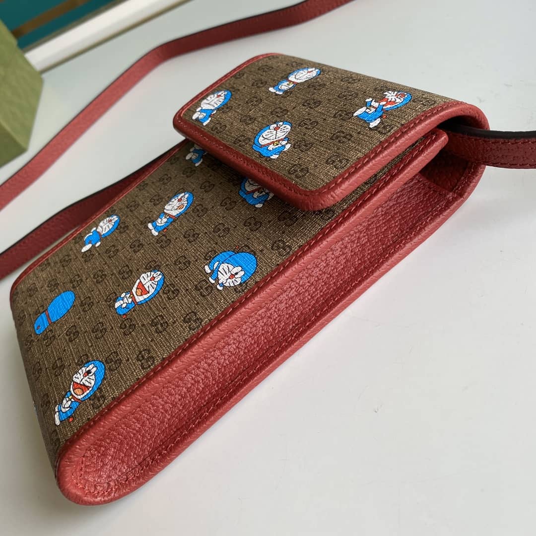 Gvc*1 X Doraemon Mini Canvas Phone Bag Replica 647805