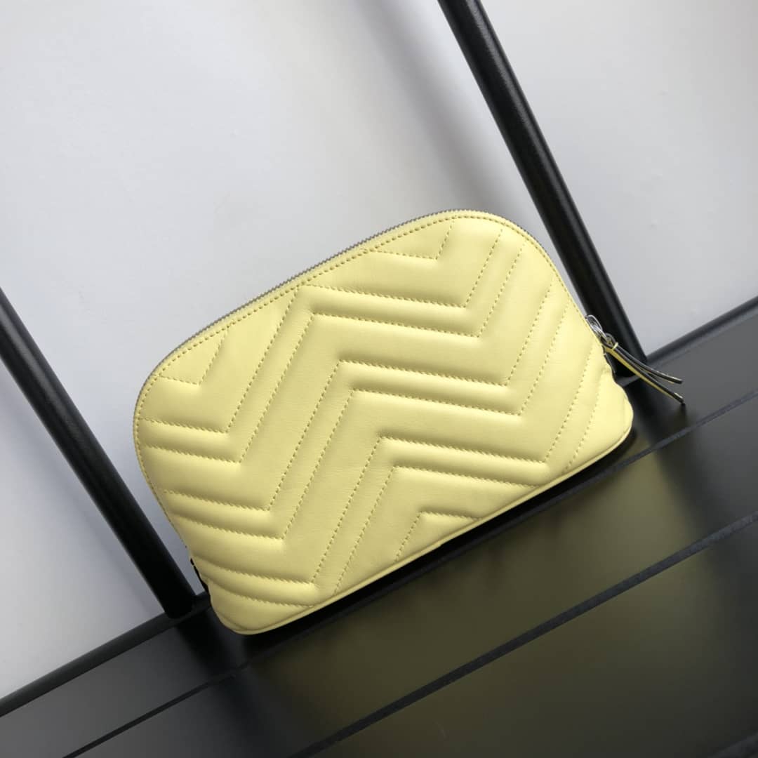 Gvc*1 GG Marmont Quilted Vanity Bag Replica Yellow 625690