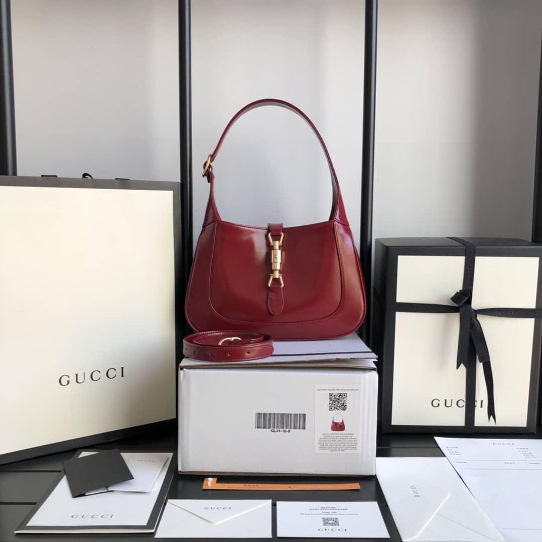 Gvc*1 GG Jackie 1961 Small Hobo Shoulder Bag Replica Red 636709