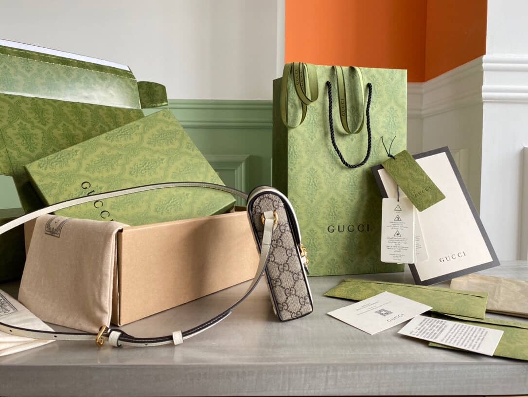 Gvc*1 Horsebit 1955 Mini Bag Brown White 625615 Replica