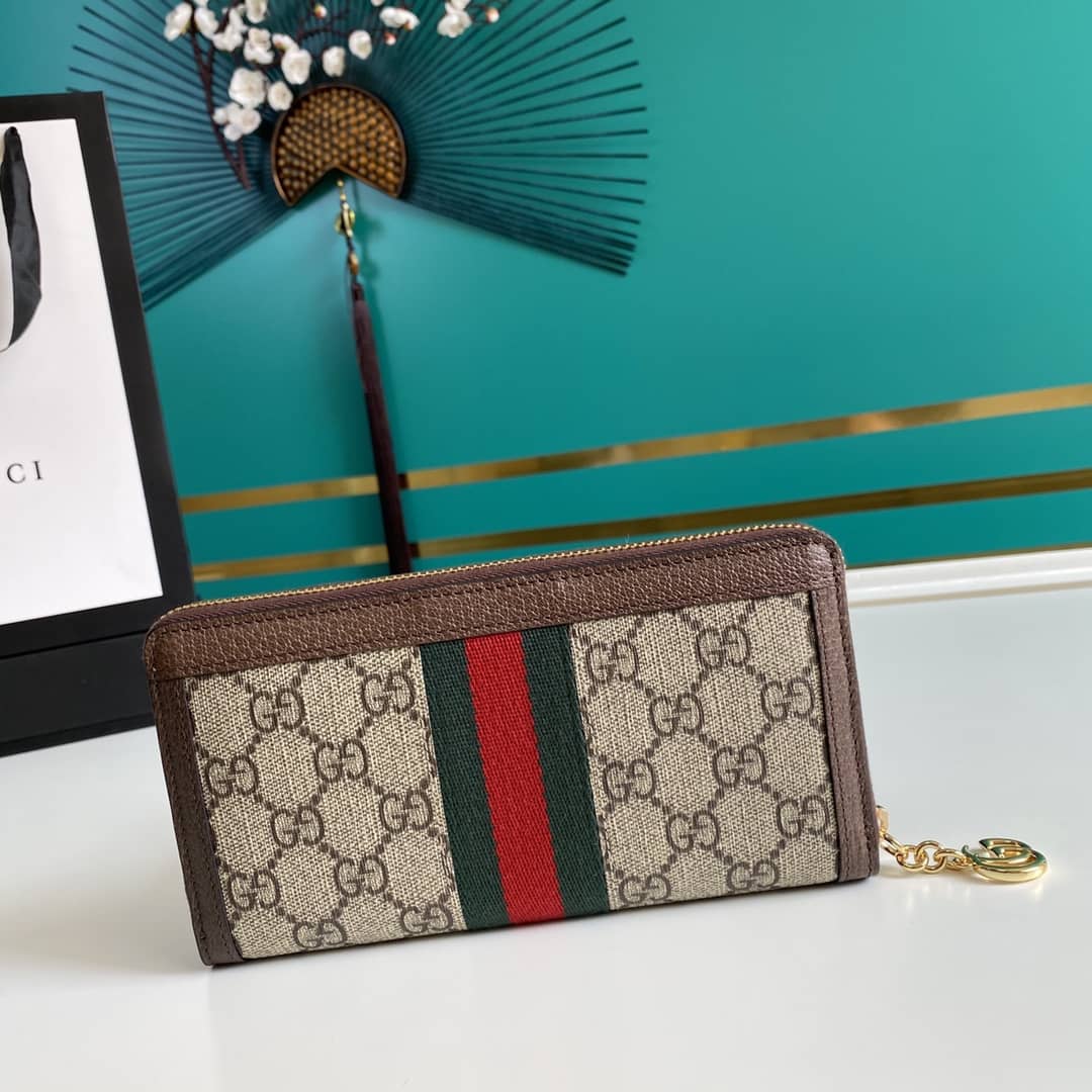 Gvc*1 Ophidia GG Zip Around Wallet Replica 523154
