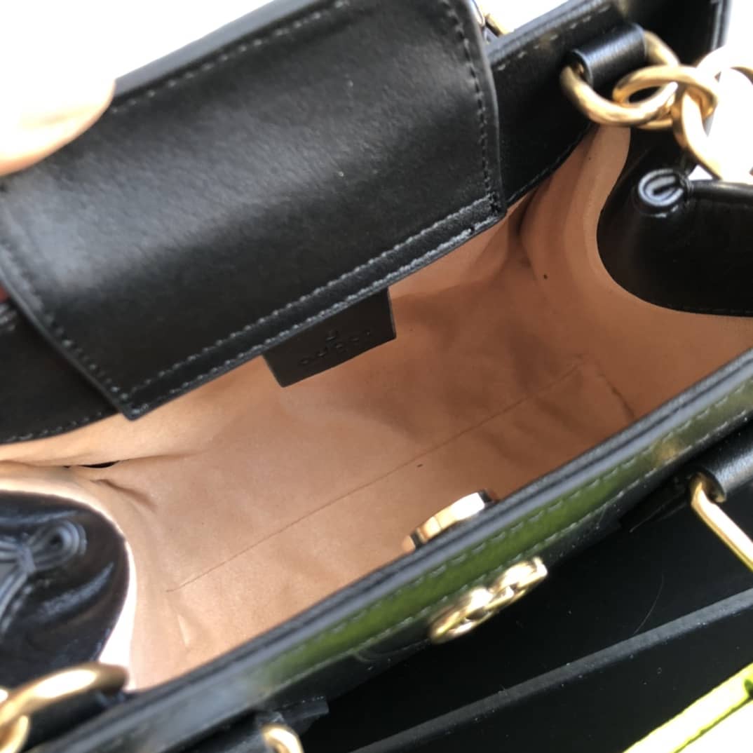 Gvc*1 Diana Mini Bamboo Tote Bag Replica Black 655661