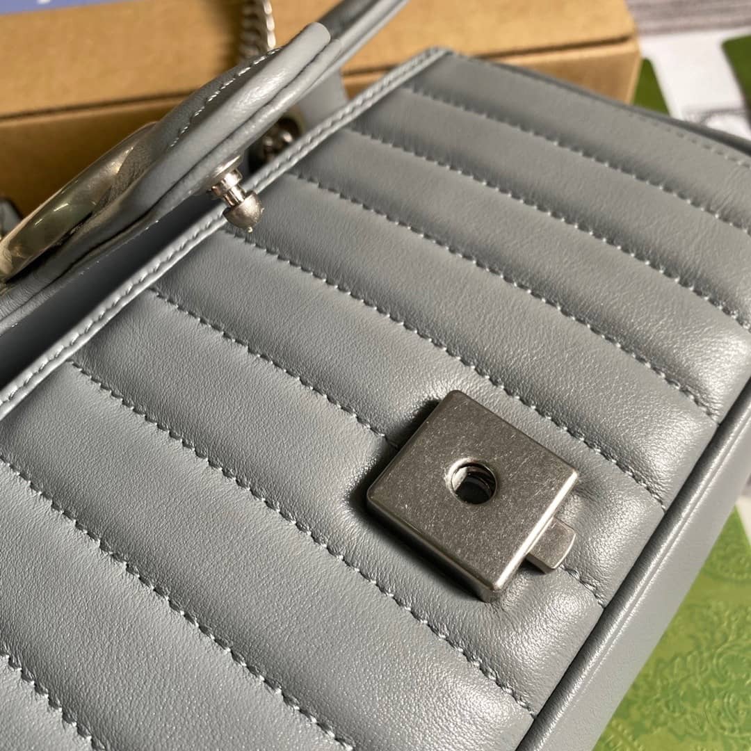 Gvc*1 GG Marmont Mini Matelasse Shoulder Bag Replica Gray 446744