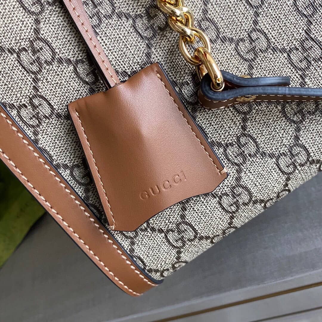 Gvc*1 Padlock Medium GG Svp*me Shoulder Bag Replica Gray Brown 479197