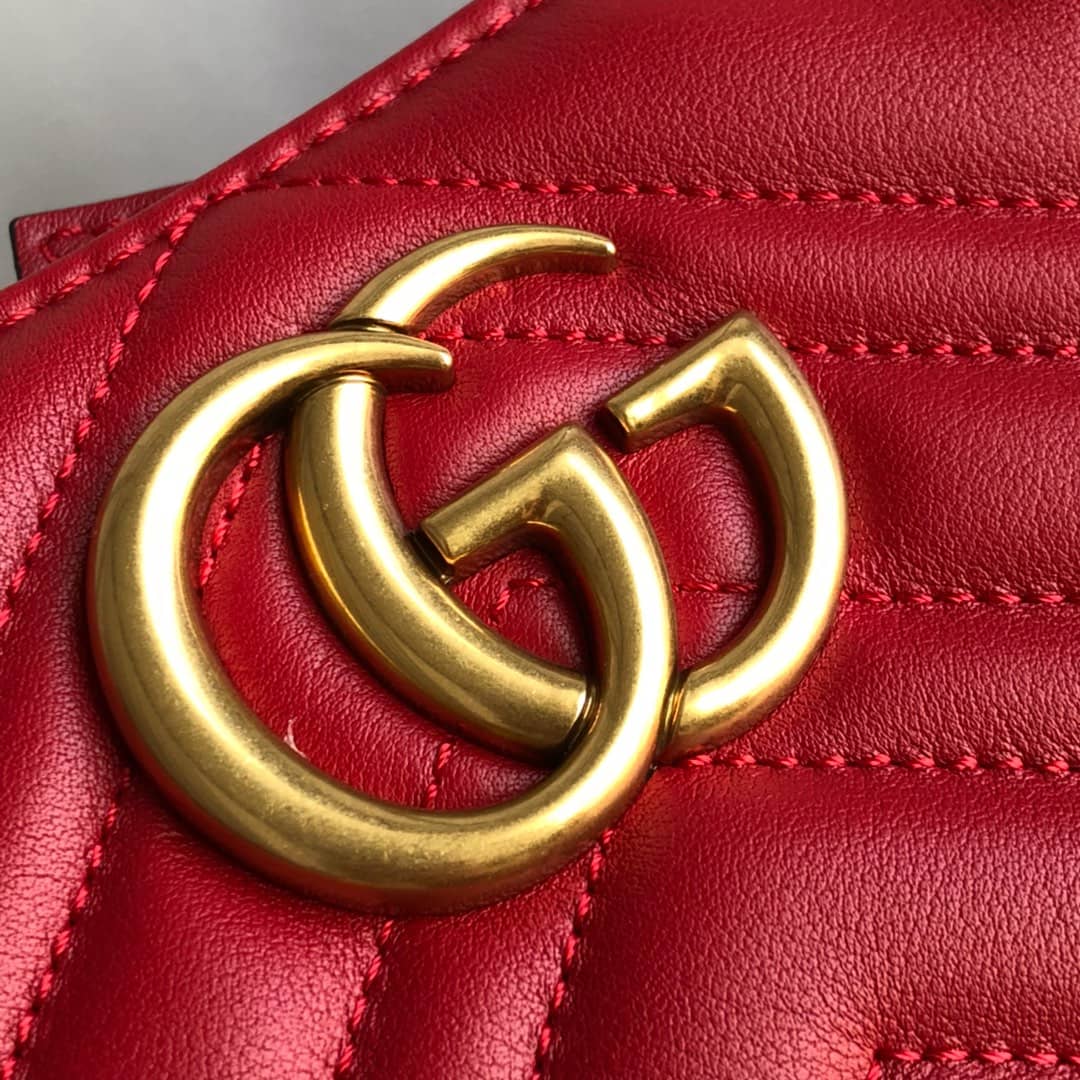 Gvc*1 GG Marmont Chain Shoulder Bag Replica Red 453569