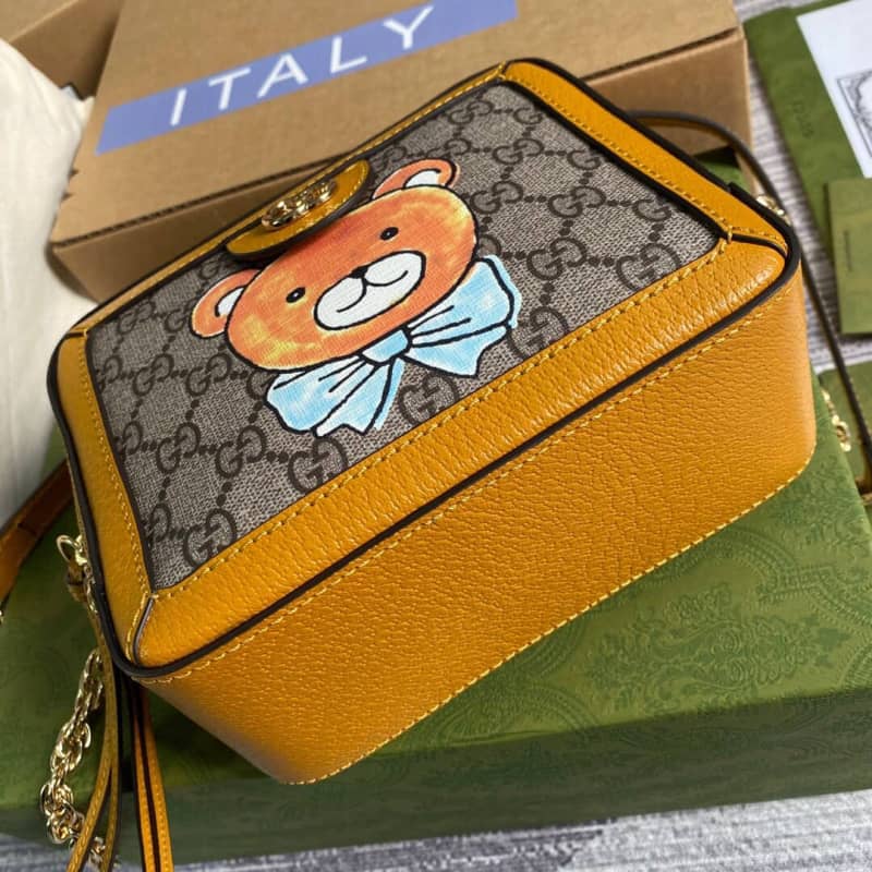 Gvc*1 GG Svp*me Ophidia Mini Camera Bag Replica Yellow 602576