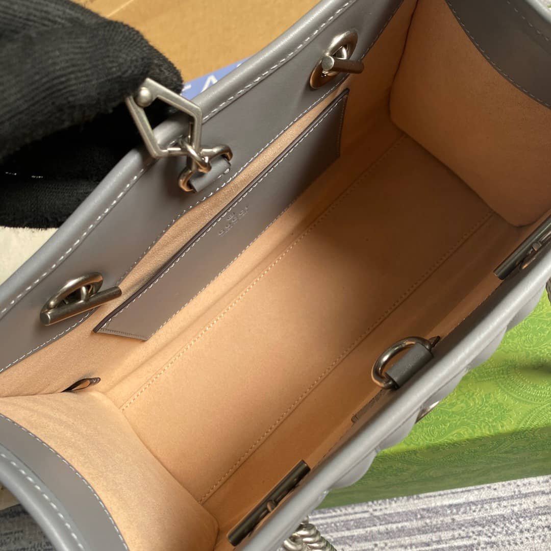 Gvc*1 GG Marmont Small Tote Bag Replica Gray 681483