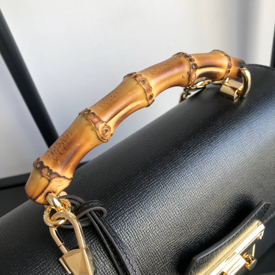 Gvc*1 Padlock GG Small Bamboo Shoulder Bag Replica Black 603221