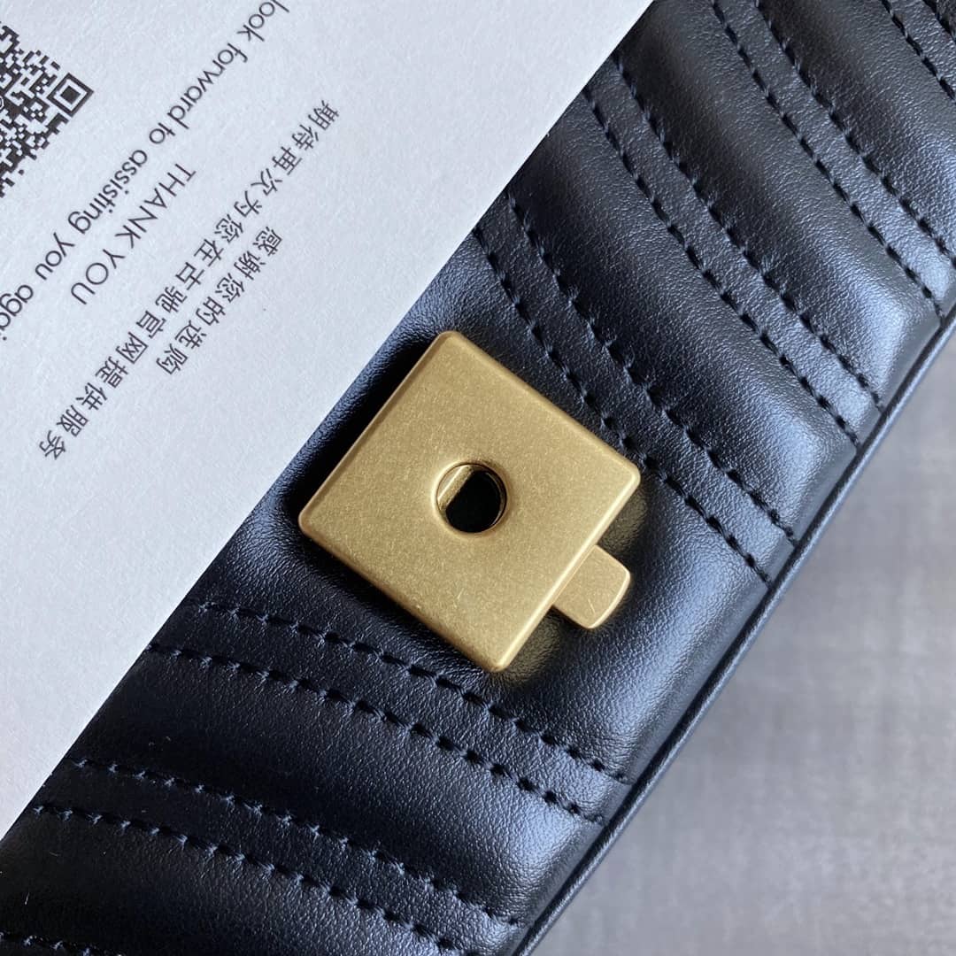 Gvc*1 GG Marmont Matelasse Shoulder Bag Replica Black 443497