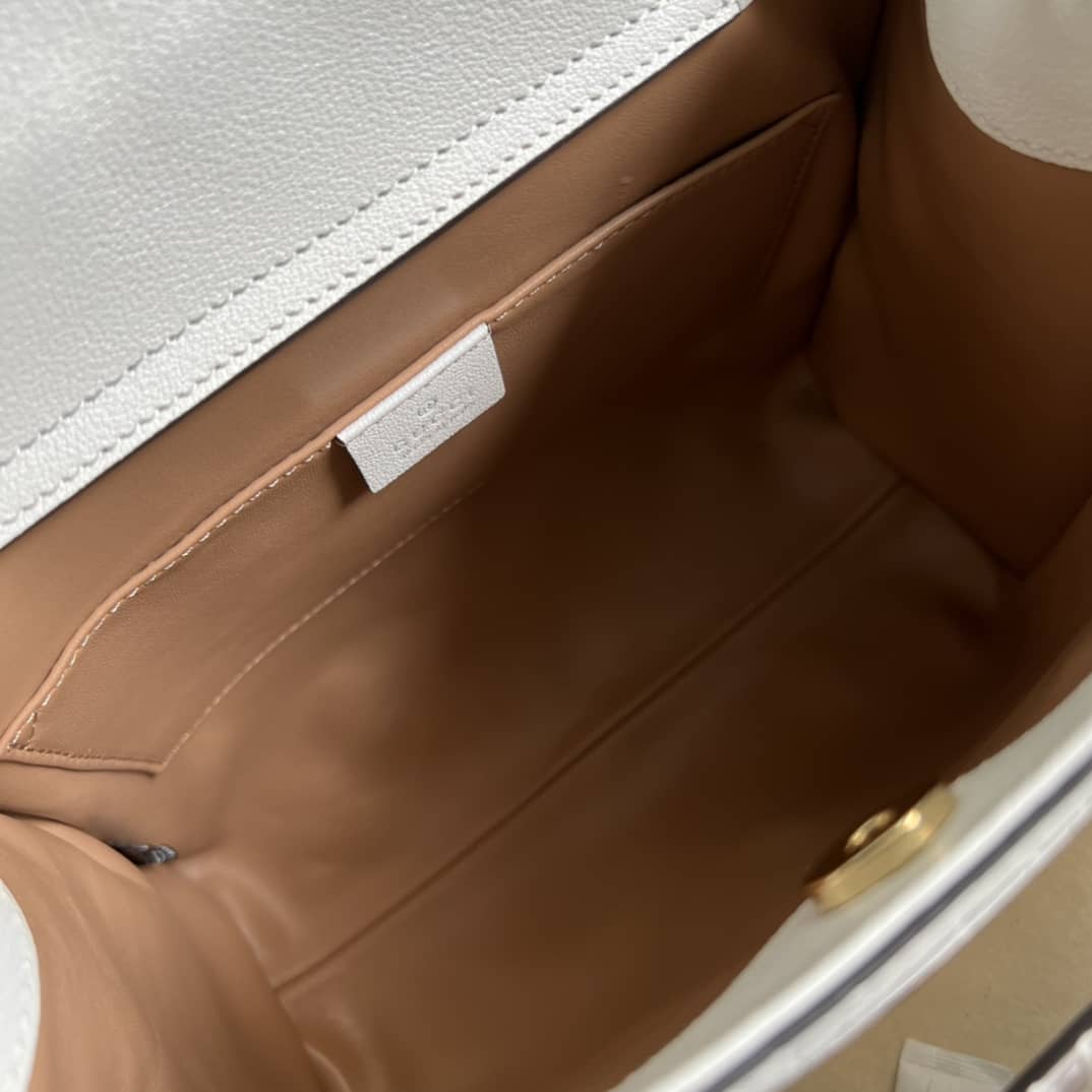 Gvc*1 Diana GG Leather Small White 660195 Replica Tote Bag