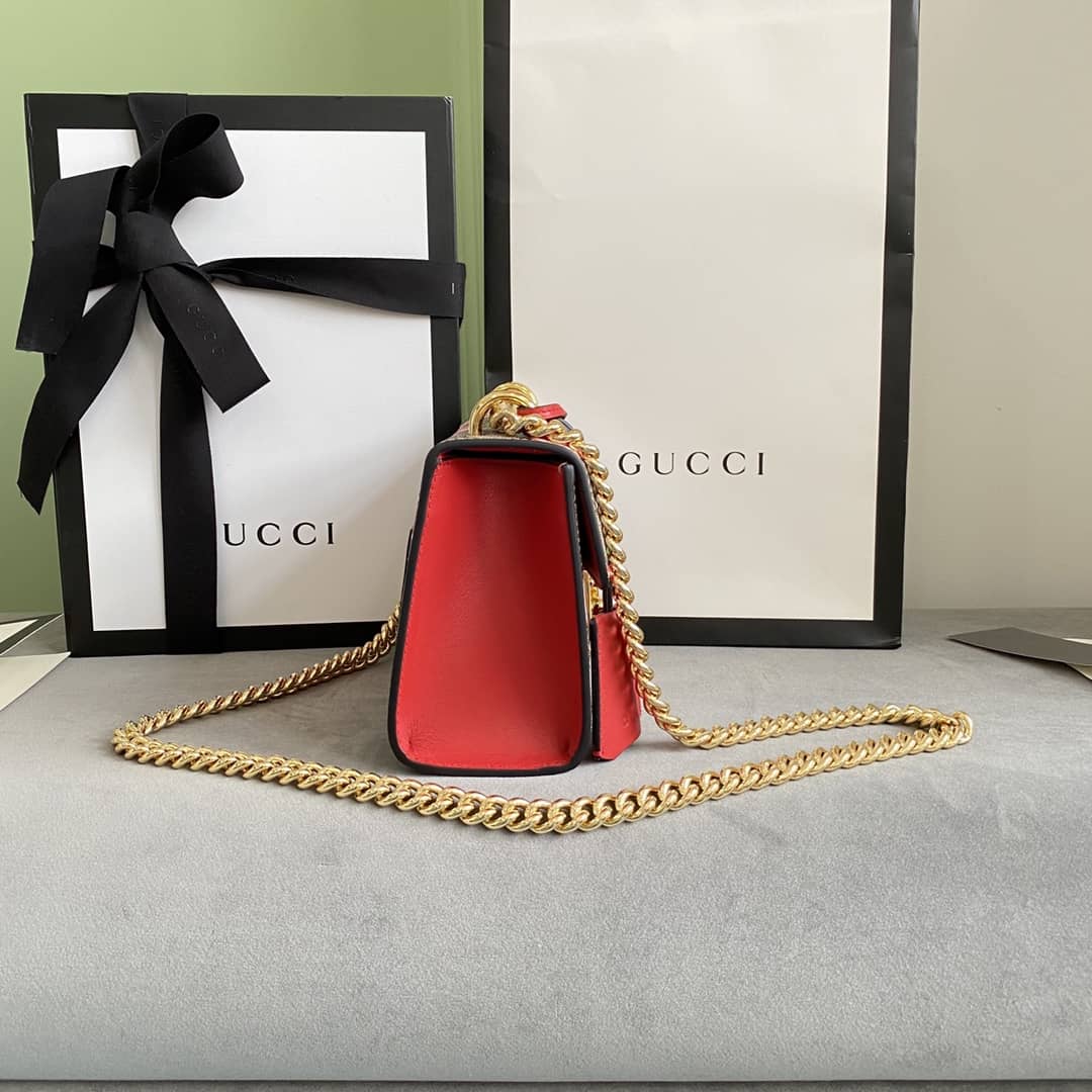 Gvc*1 Padlock Small GG Chain Shoulder Bag Replica Red 409487