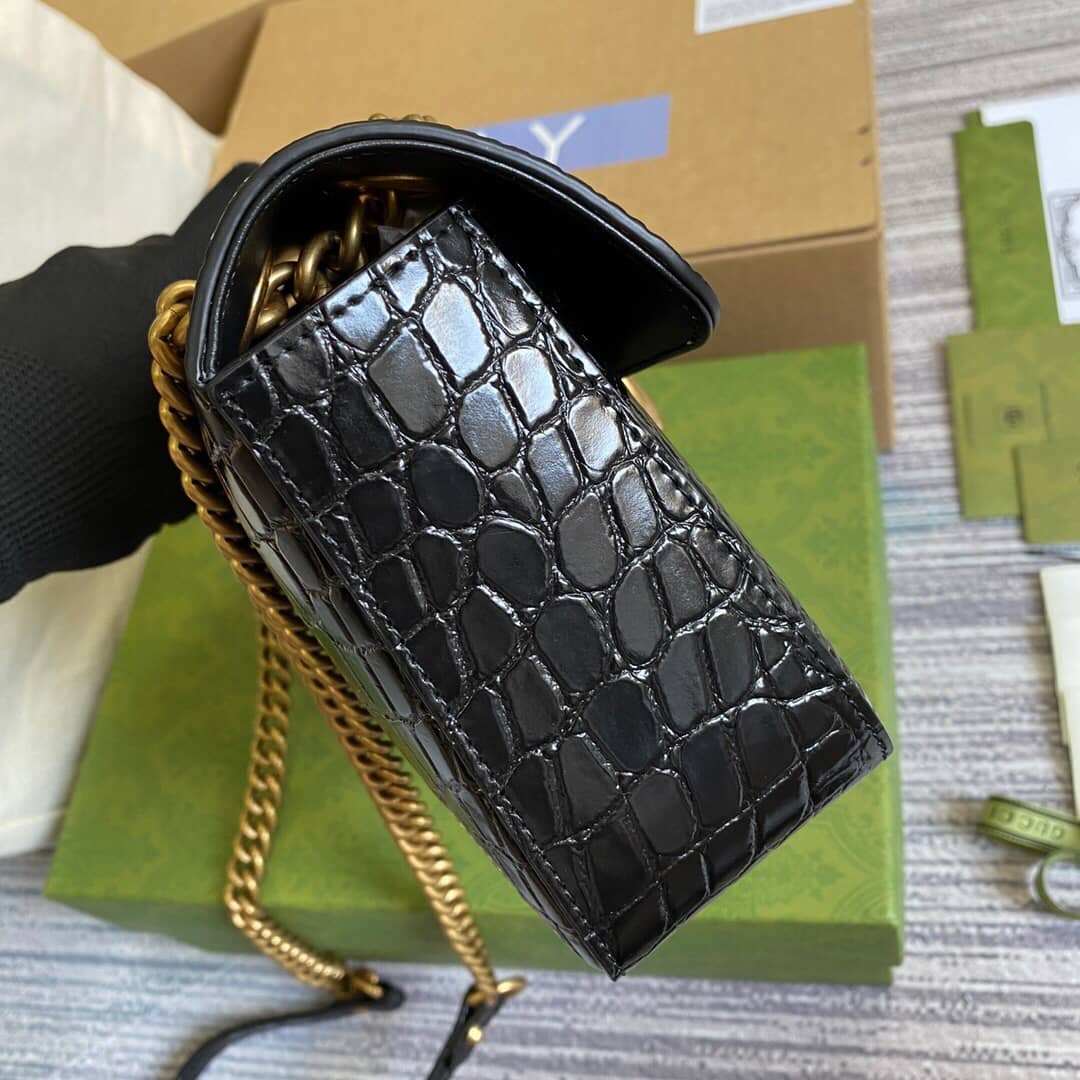 Gvc*1 GG Marmont Matelasse Shoulder Bag Replica Black 443497