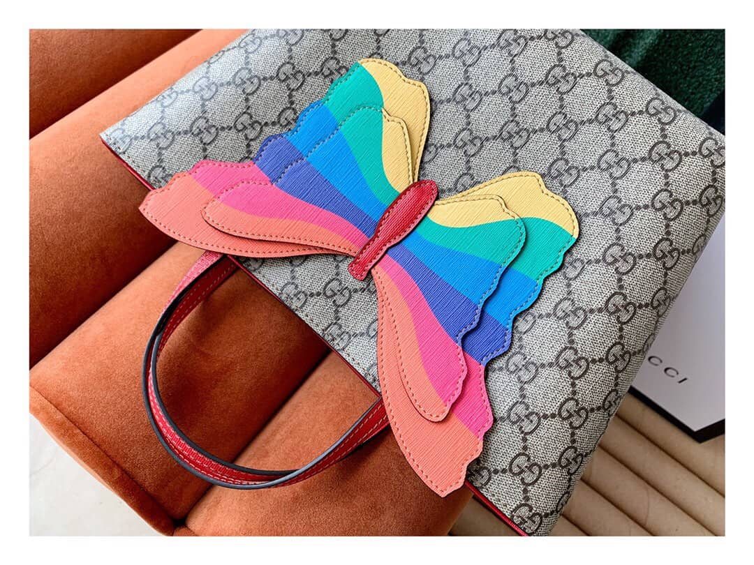 Gvc*1 Children GG Tote With Pineapple Bag Replica Brown 580840