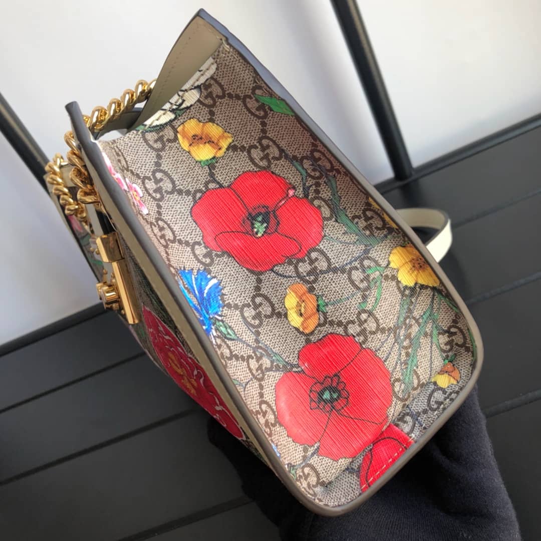 Gvc*1 Padlock Small GG Svp*me Canvas Shoulder Bag Replica Colorful 498156