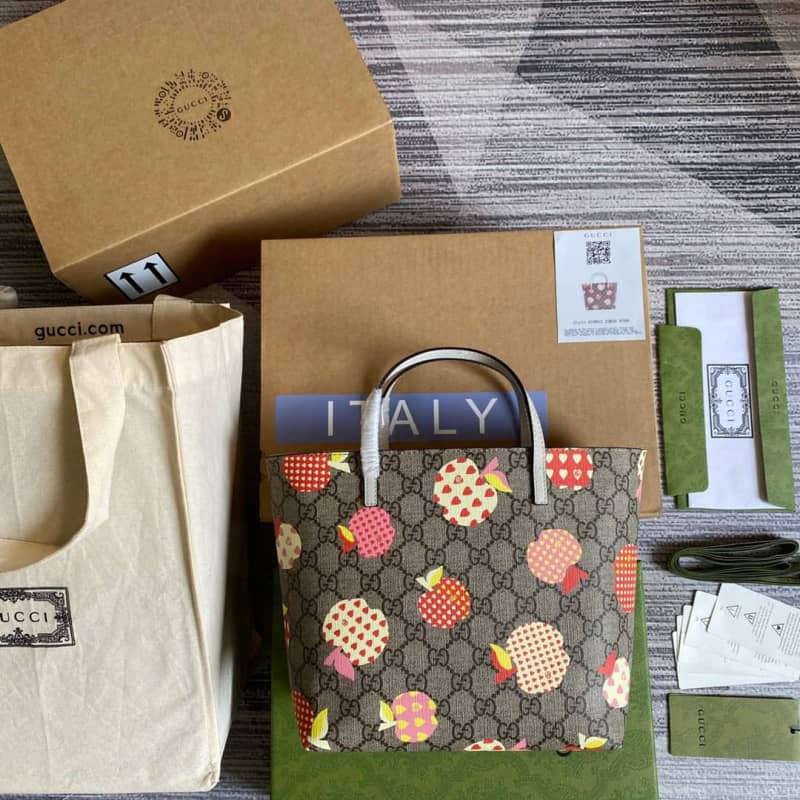 Gvc*1 Children GG Svp*me Canvas Replica Tote Gray 410812