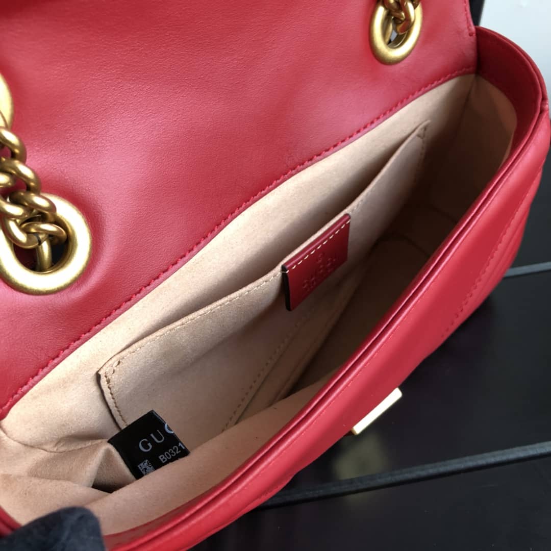 Gvc*1 GG Marmont Mini Matelasse Shoulder Bag Replica Red 446744