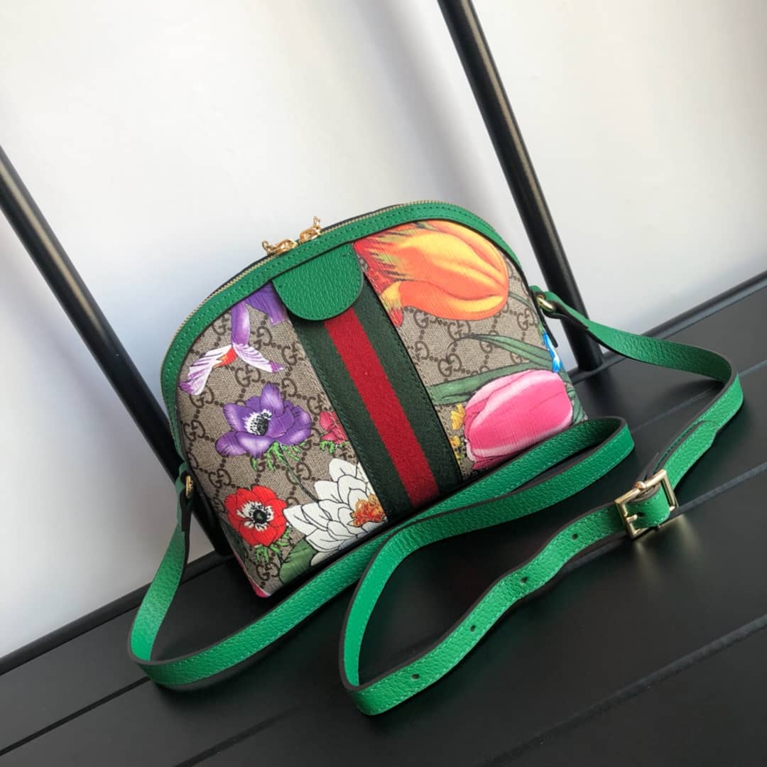 Gvc*1 GG Svp*me Ophidia Small Rounded Top Shoulder Bag Replica Green 499621