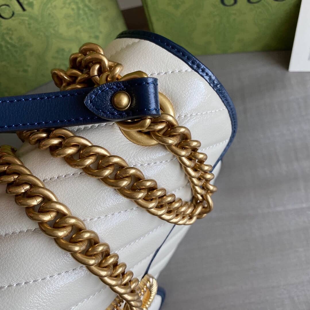 Gvc*1 GG Marmont Matelasse Shoulder Bag Replica White 443497