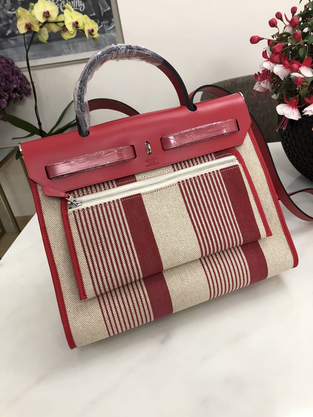 Replica H**me5 Birkin Bag 31 Canvas Leather HerBag