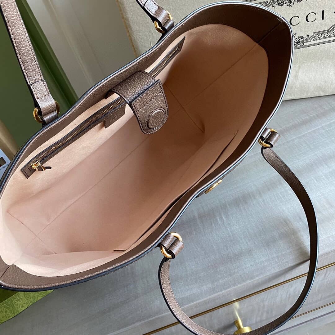 Gvc*1 Ophidia Leather Tote Replica Gray 631685