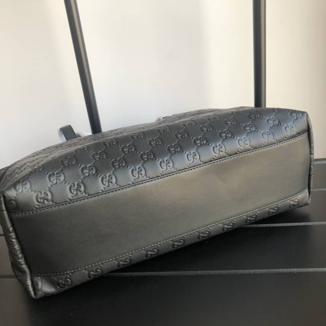 Gvc*1 GG Plus Large Zip Top PVC Replica Tote Black 211137