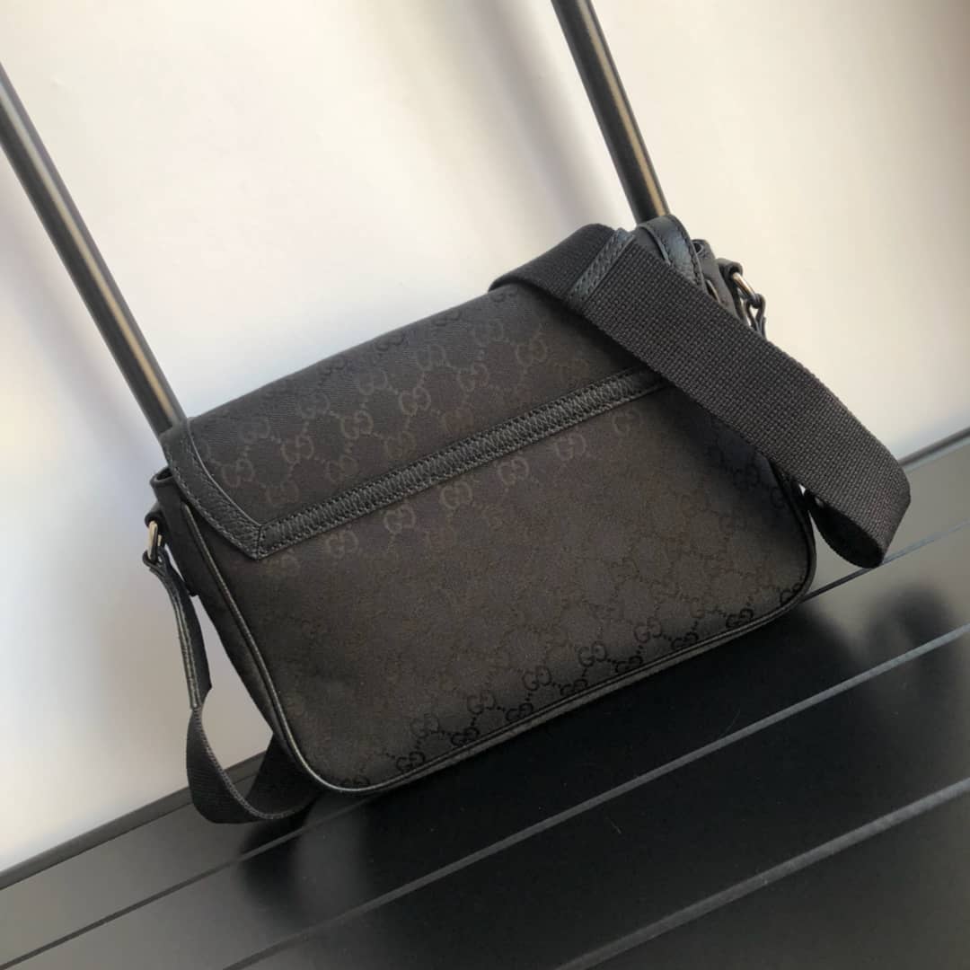 Gvc*1 GG Gvc*1ssima Medium Canvas Crossbody Bag Replica Black 449172