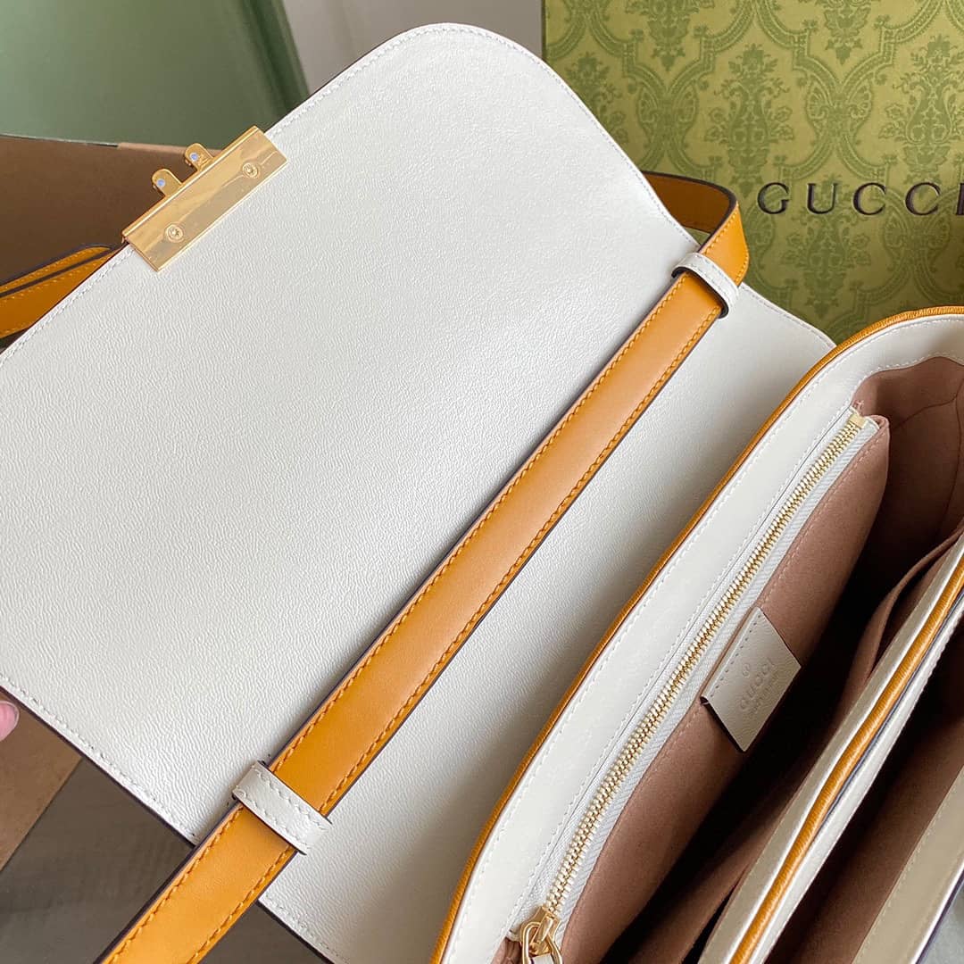 Gvc*1 Padlock Small GG Svp*me Canvas Shoulder Bag Replica White 644527