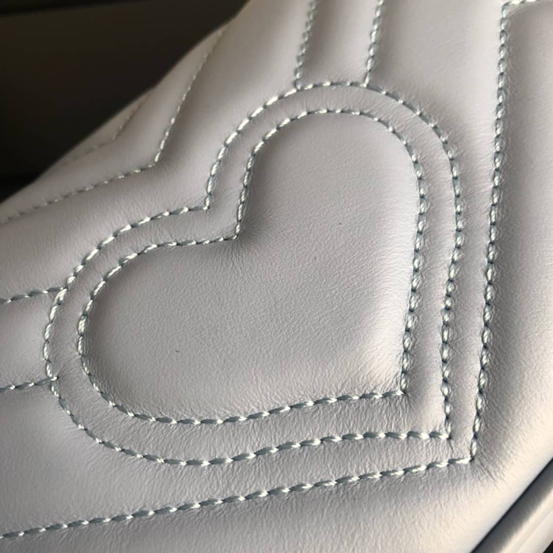 Gvc*1 GG Marmont Matelasse Leather Mini Shoulder Bag Replica Blue 476433