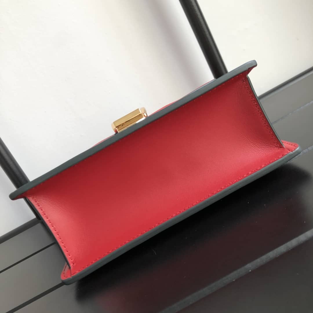 Gvc*1 Sylvie Leather Mini Shoulder Bag Replica White Red 470270