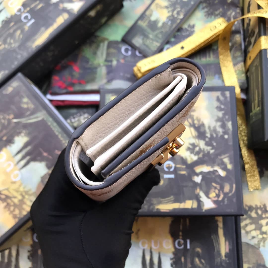 Gvc*1 Padlock Bee Star Print Calfskin Wallet Replica 453155