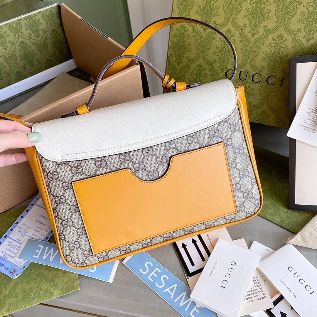 Gvc*1 Padlock Small GG Svp*me Canvas Shoulder Bag Replica White 644527