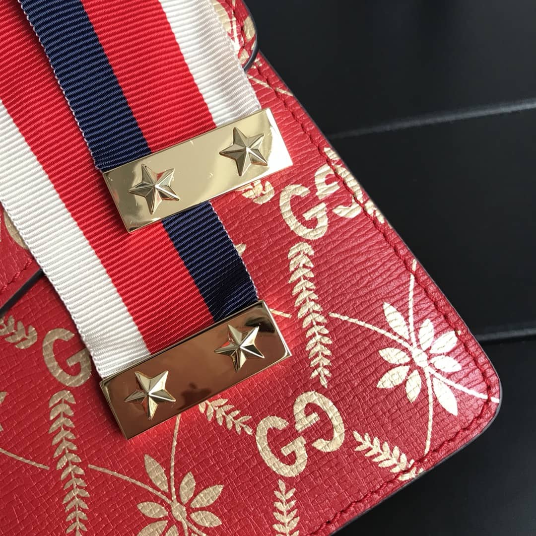 Gvc*1 Sylvie Small Leather Shoulder Bag Replica Red 524405