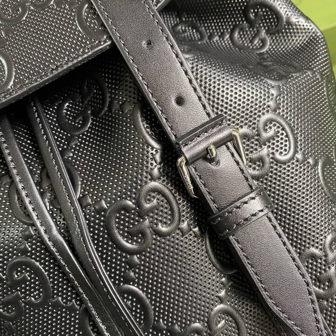 Gvc*1 GG Embossed Backpack Replica Black 625770