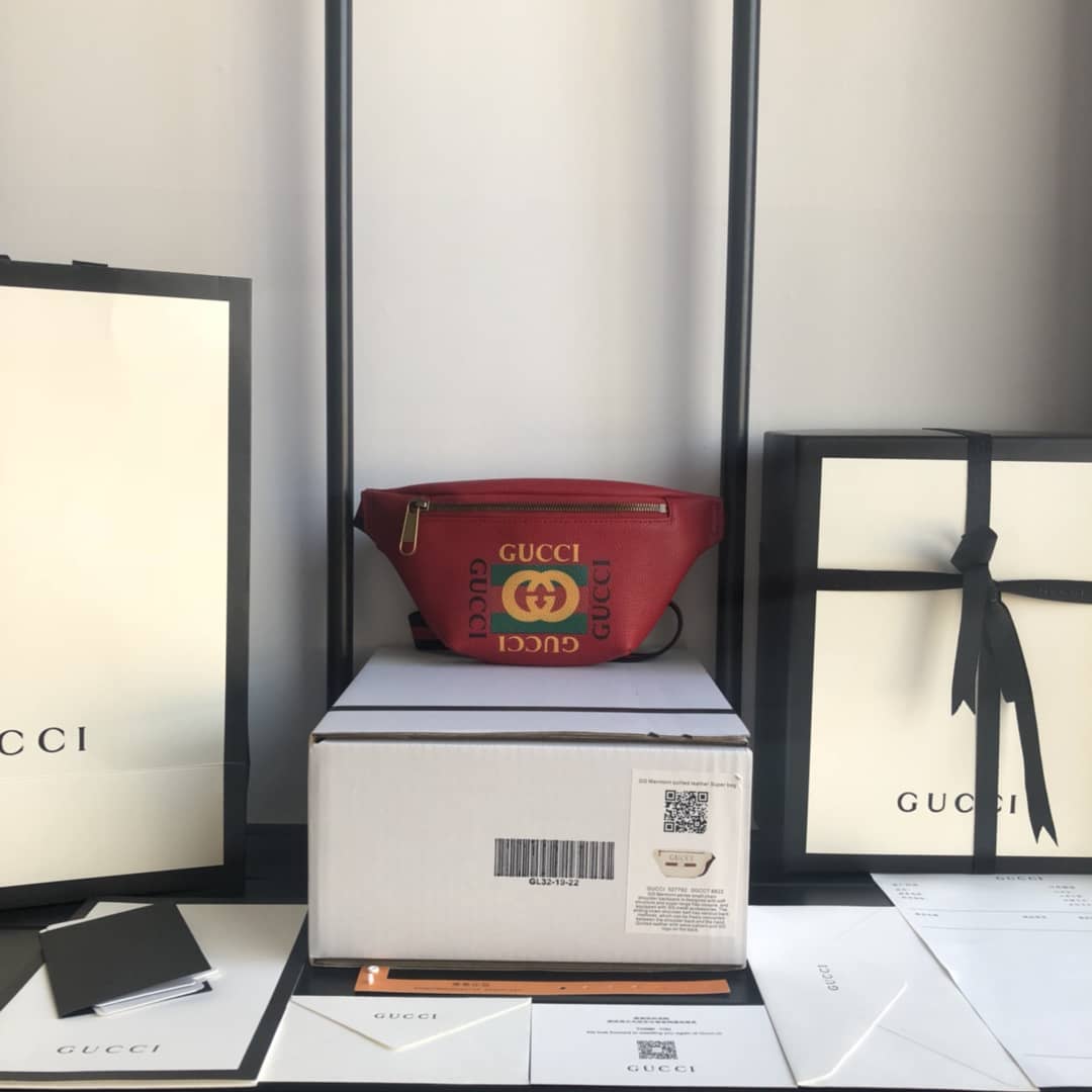 Gvc*1 Print Small Waist Body Belt Bag Replica Red 527792