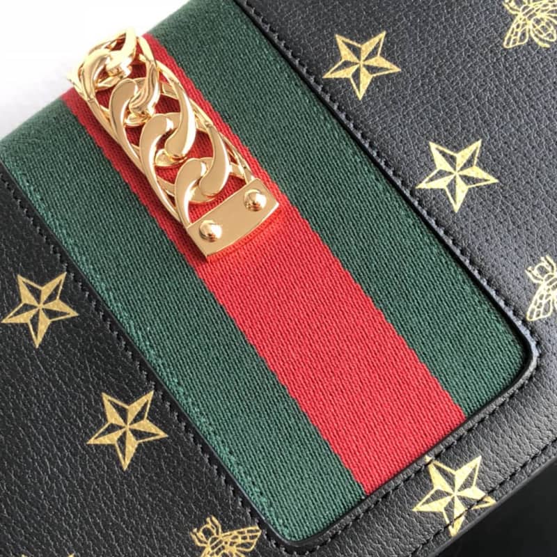 Gvc*1 Sylvie Small Leather Shoulder Bag Replica Black 524405