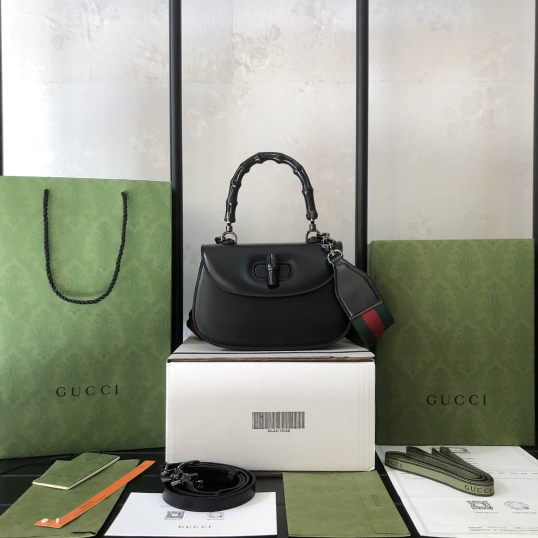 Gvc*1 Bamboo 1947 Small Top Handle Bag 675797 Black Replica