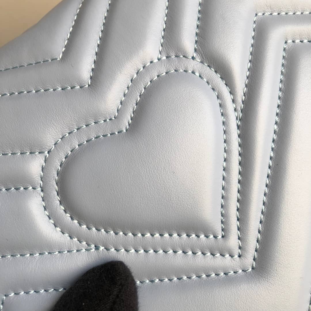 Gvc*1 GG Marmont Mini Leather Top Handle Bag Replica Blue 547260