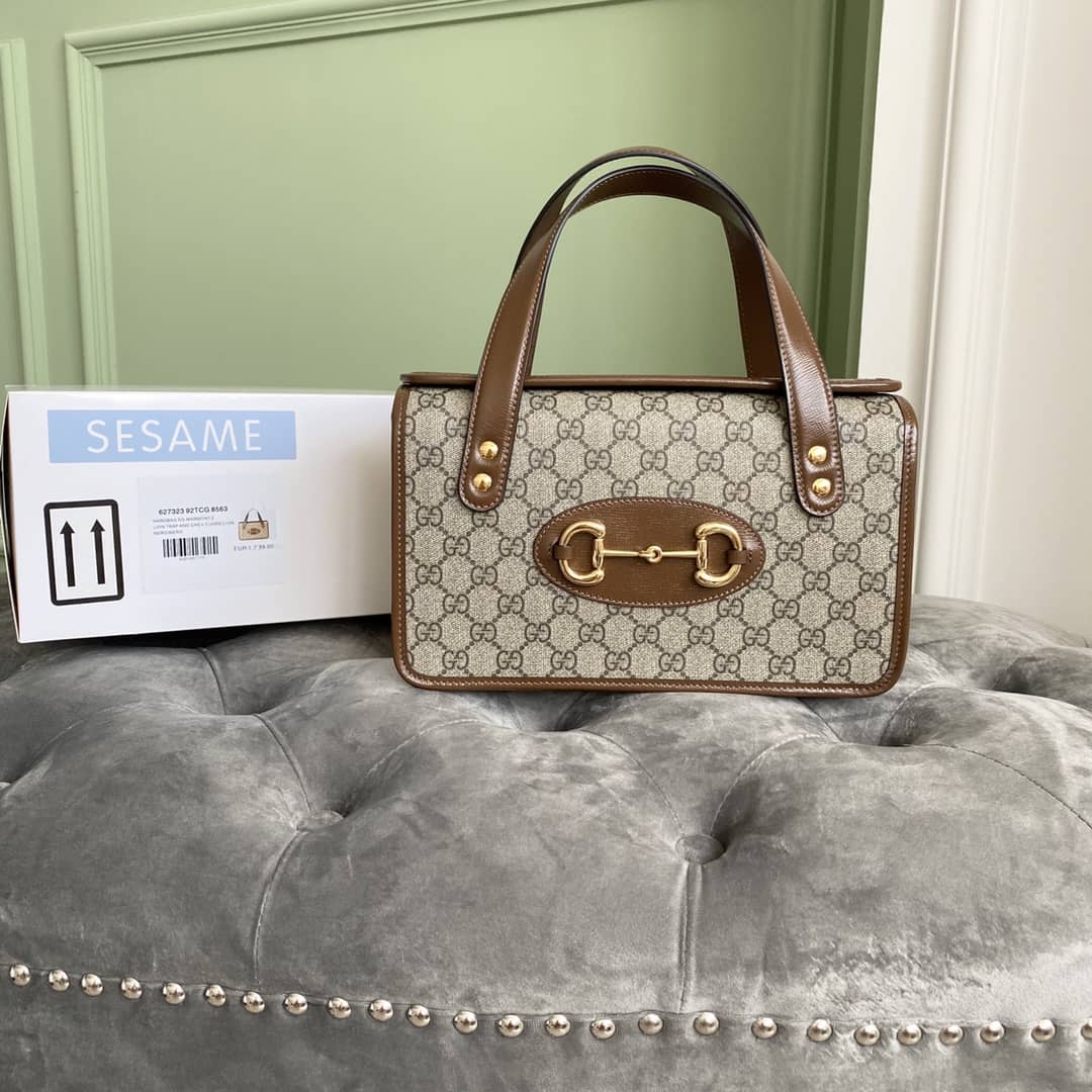 Gvc*1 Horsebit Bag Dupe 1955 Small Top Handle Replica Bag Brown 627323